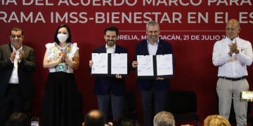 Firman autoridades del gobierno federal y de Michoacán acuerdo marco para ampliar el Programa IMSS-Bienestar en el estado