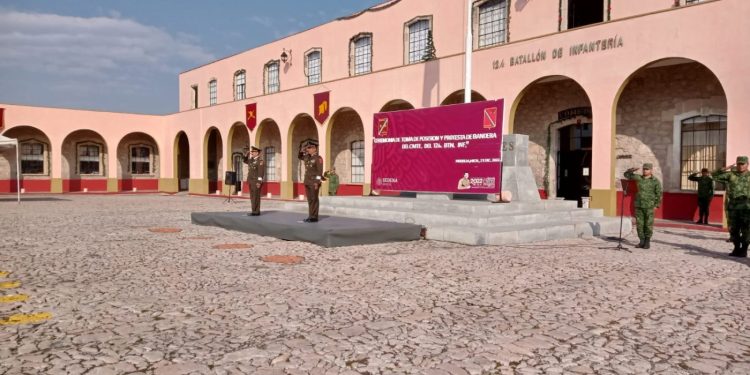 Toma de posesión y protesta de bandera del comandante del 12/o. batallón de infantería
