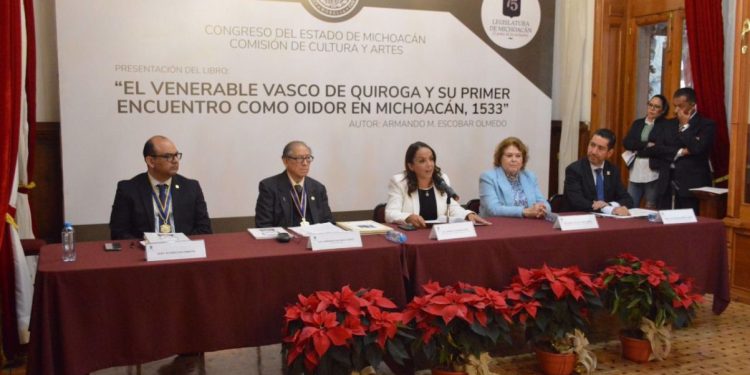 Presenta 75 Legislatura, obra dedicada a Vasco de Quiroga y a su Primer Encuentro como Oidor de Michoacán