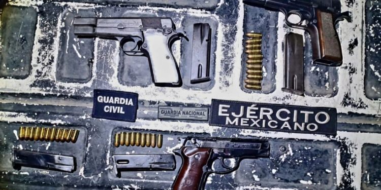 SSP, Sedena y GN aseguran armamento y detienen a 3 presuntos responsables; en Buenavista