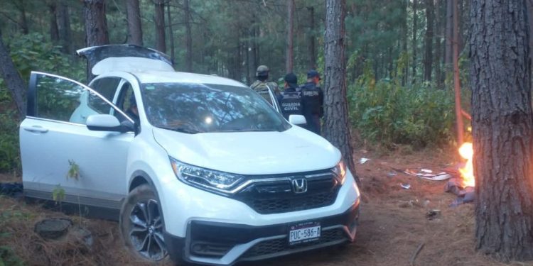 En Zitácuaro: tras operativo, SSP localiza campamento ilícito y vehículos robados