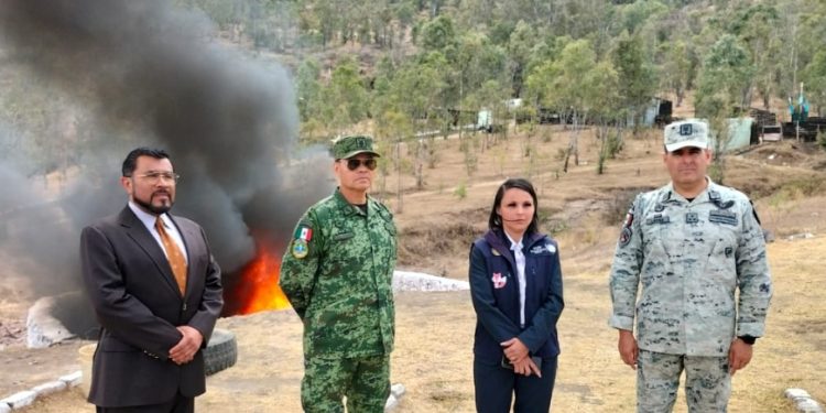 Ejército Mexicano y Autoridades llevan a cabo millonaria incineración de narcóticos asegurados en la Entidad