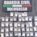 Guardia Civil asegura 45 envoltorios de droga, en Apatzingán: hay dos detenidos.