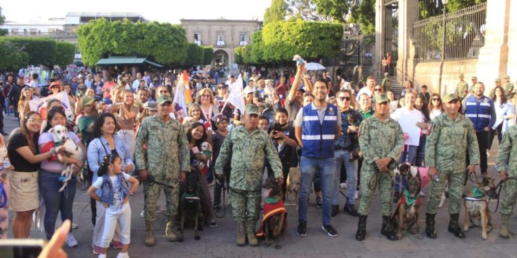 Ejército Mexicano participa con la CEDH en la Caminata Canina
