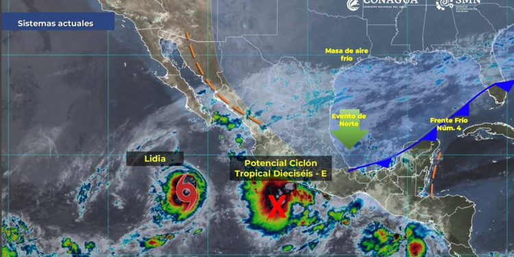 Ante el posible impacto de dos ciclones tropicales, se exhorta a la población a extremar medidas de precaución: Gobierno de México