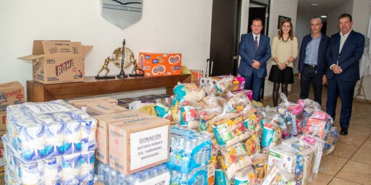DIF Michoacán enviará a Guerrero 4 toneladas de víveres donadas por Colegio de Notarios