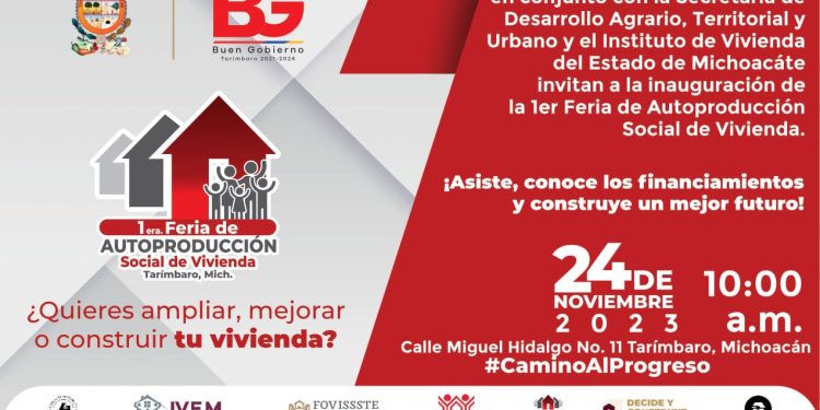 Invita Buen Gobierno de Tarímbaro a la Primera Feria de Autoproducción de Vivienda en Tarímbaro