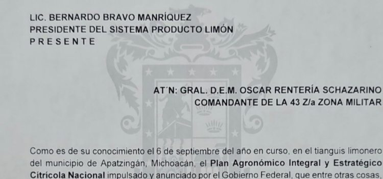 En noviembre y diciembre, corte de limón lunes, miércoles y viernes en Michoacán: Gobierno federal