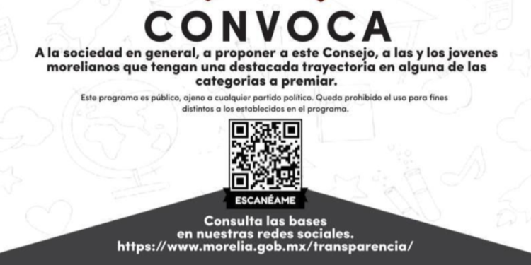Invita Gobierno de Morelia a participar en la convocatoria al Mérito Juvenil 2024