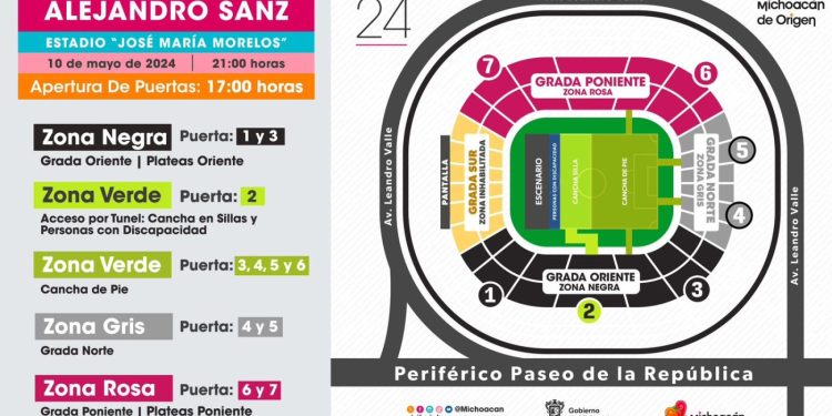 Aquí te decimos cómo ubicar tu zona para el concierto de Alejandro Sanz en el Estadio Morelos
