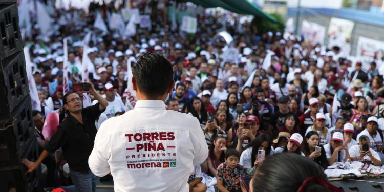 Morena arrasará en Morelia, afirma Torres Piña ante más de 5 mil personas en el Distrito 11