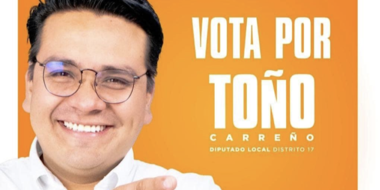 Elige vivir feliz; vota por Movimiento Ciudadano: Toño Carreño