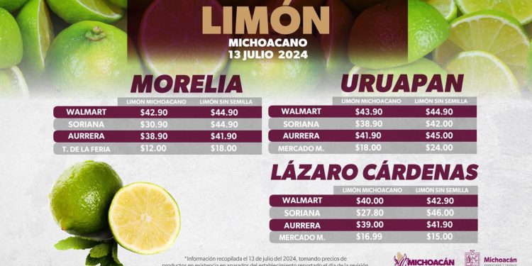 Julio, con el precio más bajo del limón en lo que va de 2024: Sedeco