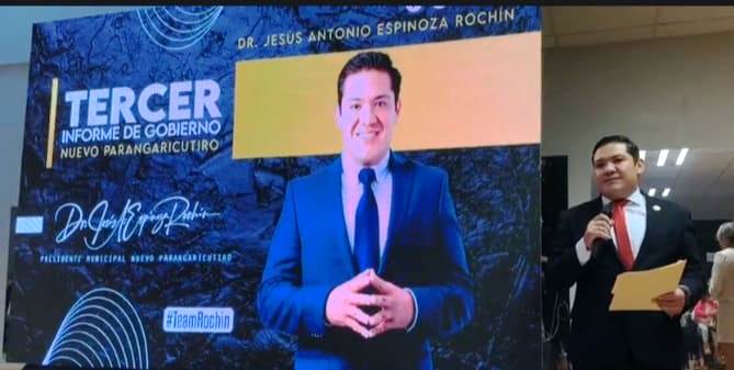 Jesús Espinoza Rochín comparece ante la sociedad de San Juan Nuevo