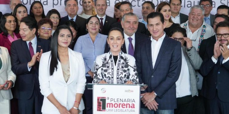La doctora Claudia Sheimbaun se reune con Senadores y se suma a la fracción de Morena Araceli Saucedo Reyes y José Sabino Herrera