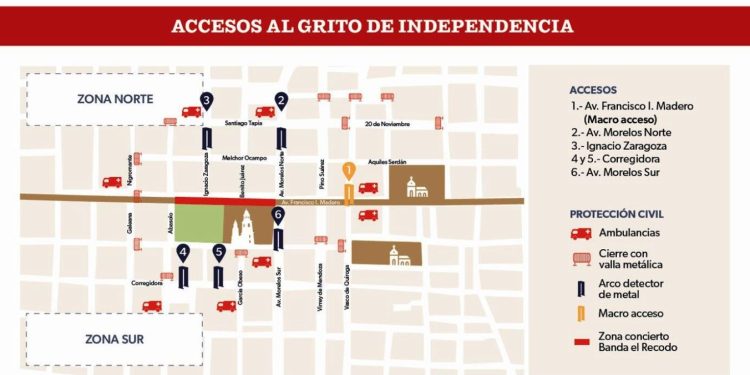 Estos serán los 6 puntos de acceso para el Centro Histórico de Morelia, por fiestas patrias