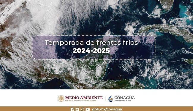 Se prevén 48 sistemas frontales y 7 tormentas invernales en México, durante la Temporada de Frentes Fríos 2024-2025