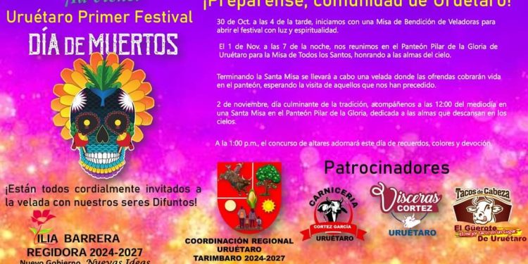 Anuncian Primer Festival de Día de Muertos en Uruétaro