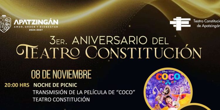 En noviembre, el Teatro Constitución festeja su 3er aniversario en Apatzingán