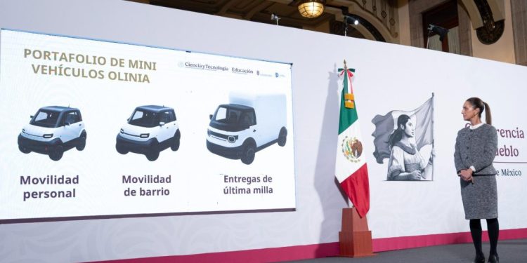 PRESIDENTA CLAUDIA SHEINBAUM PRESENTA OLINIA, PRIMERA ARMADORA MEXICANA DE MINI VEHÍCULOS ELÉCTRICOS DESARROLLADOS EN MÉXICO