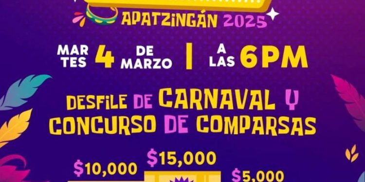 En Apatzingán Invitan a participar en el concurso de comparsas del Martes de Carnaval.