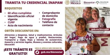 Invita Bienestar a adultos mayores a tramitar credencial del Inapam