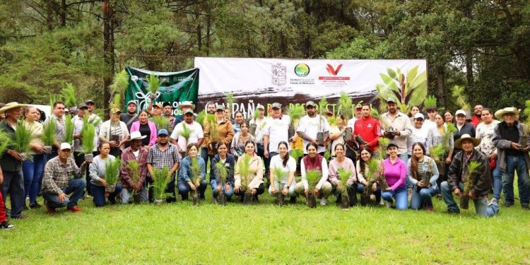Participa Vicente Gómez en arranque de reforestación 2025 en Tacámbaro