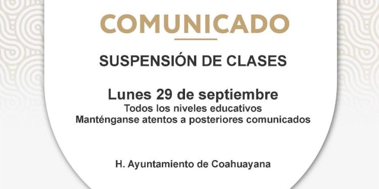 Suspenden clases en todos los niveles educativos en Coahuayana