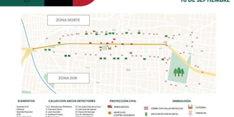 Conoce los 20 accesos con arcos detectores que habrá para el desfile del 16 de septiembre en Morelia