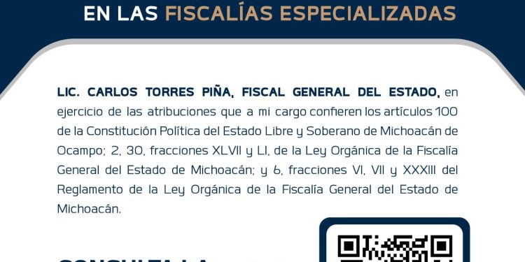 Lanza FGE convocatoria a concurso para ocupar Direcciones de Policía de Investigación en 15 Fiscalías Especializadas