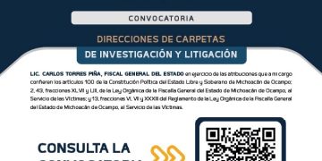 FGE emite convocatoria para ocupar las direcciones de carpetas de investigación y litigación en todas las regiones y unidades especializadas