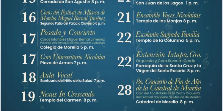 ANUNCIAN XIII FESTIVAL NAVIDEÑO DE MÚSICA DE MORELIA