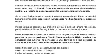 La soberanía de nuestro país no admite ambigüedades.