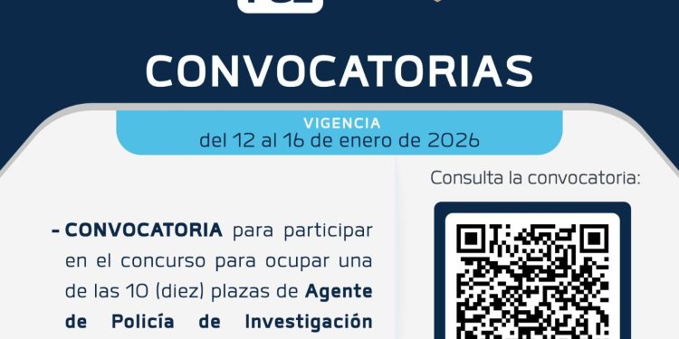 Emite FGE convocatoria para concurso de diez plazas de agente de la Policía de Investigación adscrito a la Dirección de Policía Cibernética