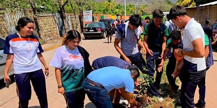 Estudiantes del Cecytem realizan jornada de reforestación en Tiquicheo