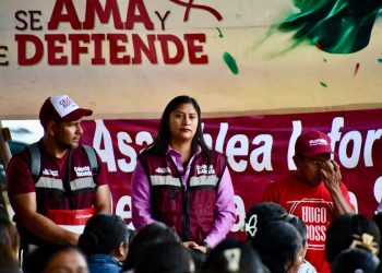 En San Juan Tumbio, Celeste Ascencio destaca el papel de las mujeres en la construcción de la Transformación