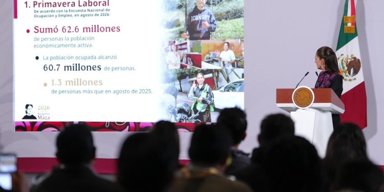 Primavera laboral en México: en el último año, 1.3 millones obtuvieron empleo, afirma Claudia Sheinbaum