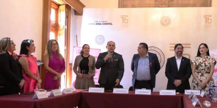 Realizan en el Congreso del Estado, Curso-taller de autoexploración de mama y feria de la Salud contra el cáncer de mama, organizado por el STASPLE